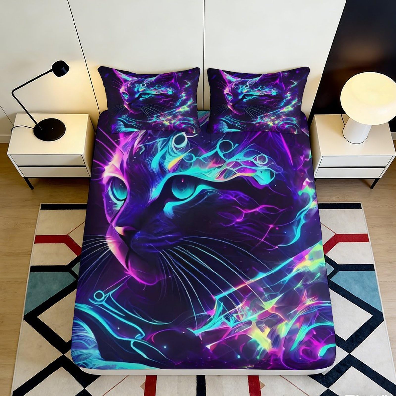 3D Printed French Bulldog Fitted Sheet Microfiber Deep Pocket Non-Slip Bedroom Bedding Full Wrap Mattress Fitted Cover 90x200x25cm