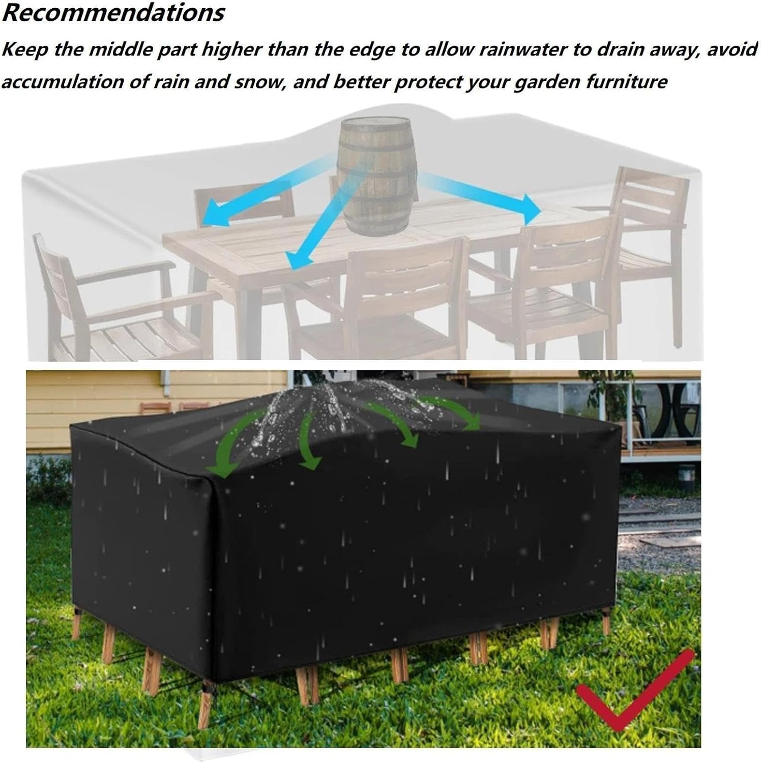 Patio Furniture Cover Outdoor 118" Lx91 Wx37 H Extra Large Waterproof Rectangular Patio Table Chair Sofa Set Cover, Heavy Duty Oxford Tear-Resistant, Windproof, Anti-UV, Outdoor Couch Covers