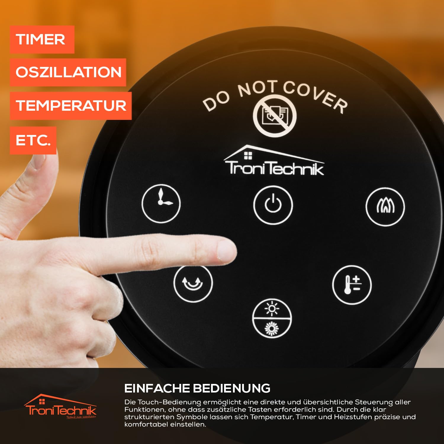 Tronitechnik® Heizlüfter Turmheizstrahler 1000 / 2000W Heizstrahler Standheizstrahler mit Fernbedienung Timer Kamineffekt Heizung Turm-Keramik-Heizer Heizlüfter Heizgerät Kamin Oszillationsfunktion