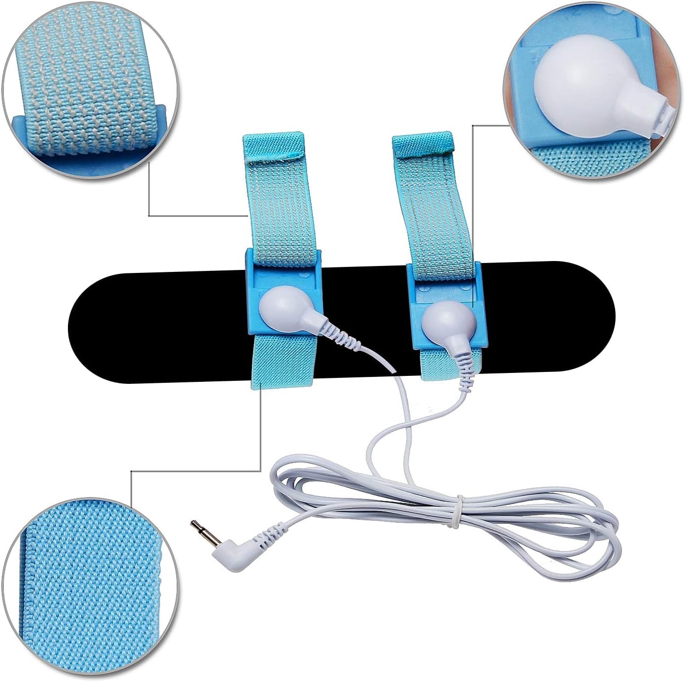 Set con coppia di eleganti plug anali elettrici da 32 mm e 25 mm, sex toy per elettrostimolazione, con 2 cock ring