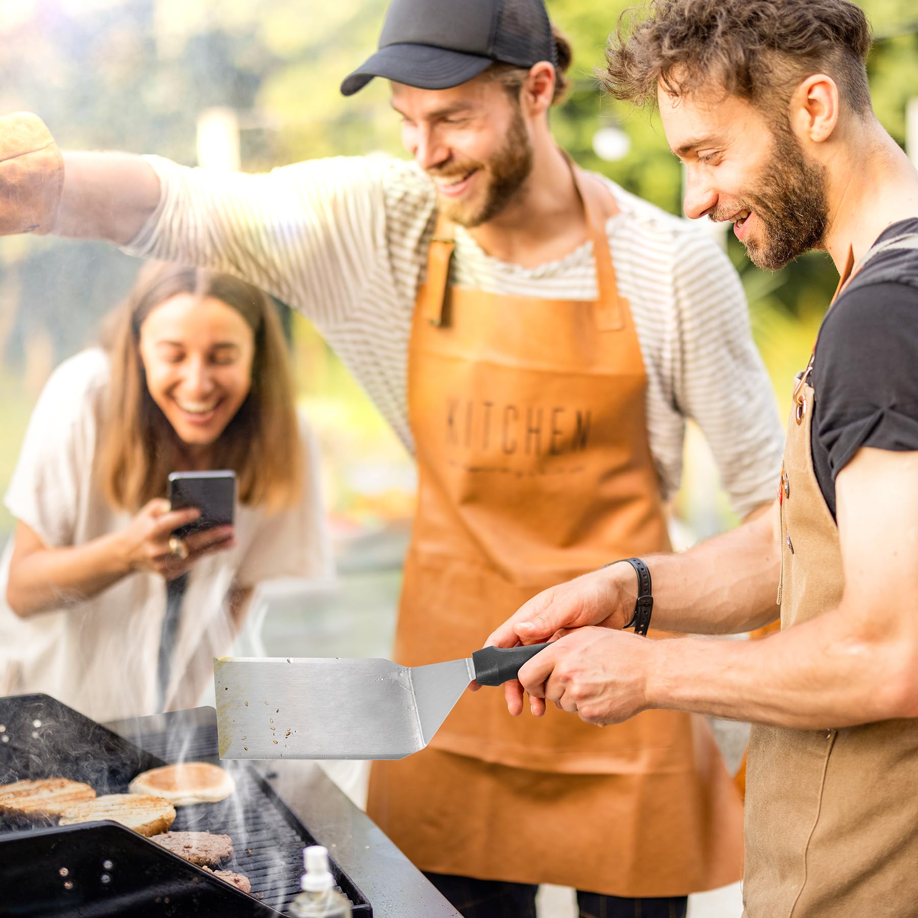 Set de spatules pour barbecue en acier inoxydable avec grande spatule pour barbecue Smash Burger Set idéal comme presse à burger smashed burger presse à burger Spatule