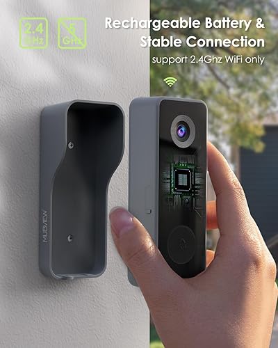 Miniatura 7 de MUBVIEW Cámaras de seguridad inalámbricas para exteriores, cámara de bombilla 2K con timbre inalámbrico, sin suscripción, detector de movimiento,