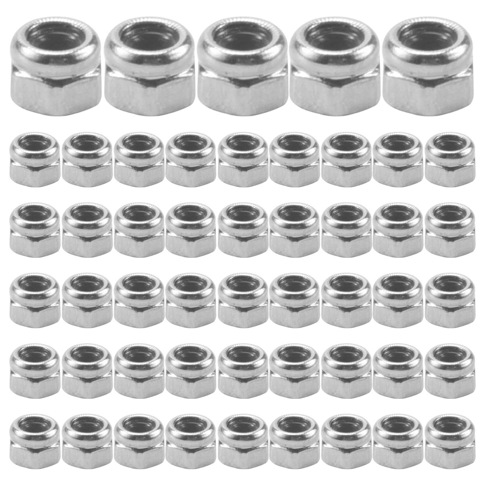 Aisuoka 50pcs M2 Zinc Plated Self-Locking Nylon Insert Hex Lock Nuts