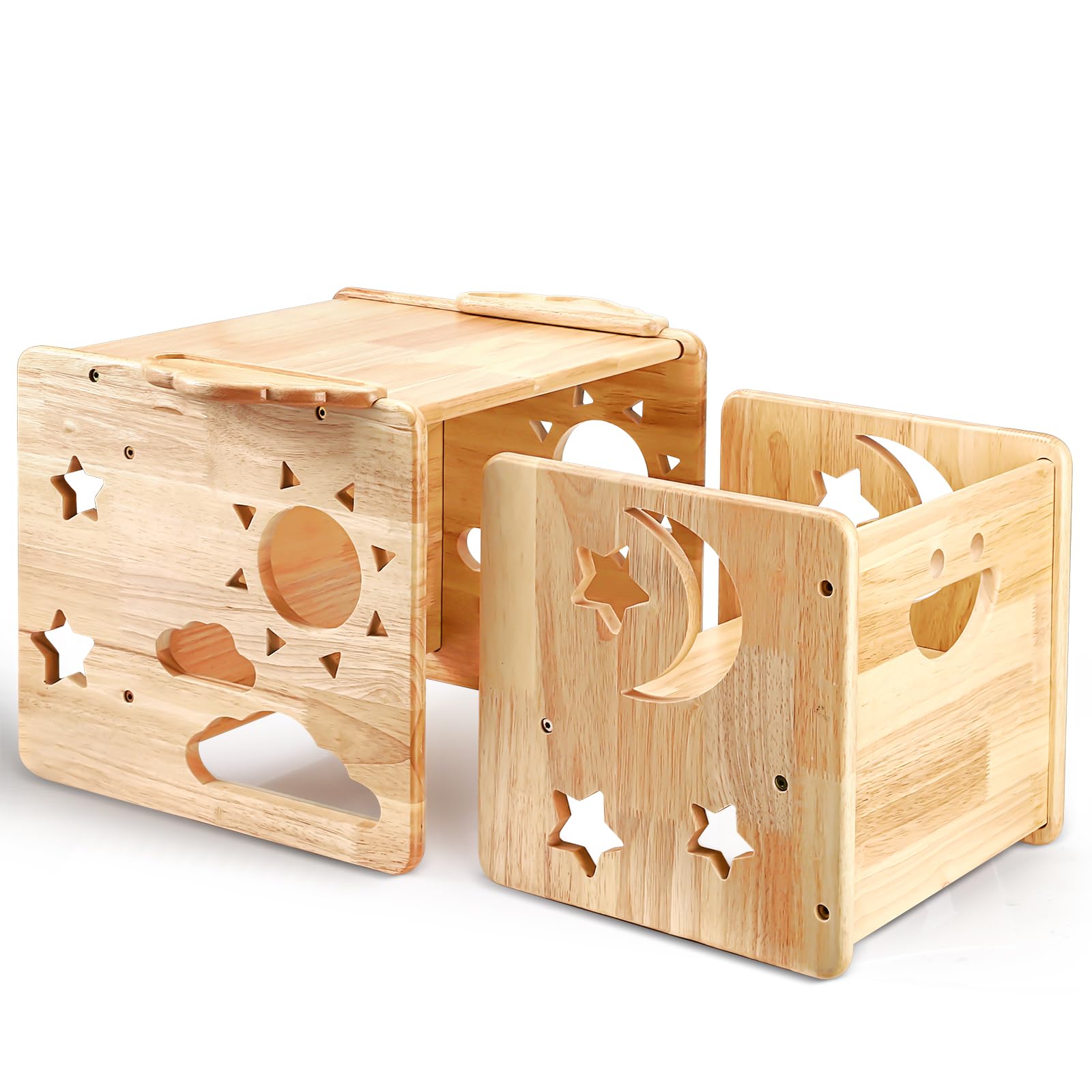 Montessori Weaning Table and Chair Set, Handmade Solid Wood Design Toddler Table and Chair Set, 1-3 Year Old Kids Montessori Furniture for Read, Play, Arts, Crafts.