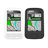 [2PACK] for Wahoo ELEMNT Bolt V2（WFCC5） Silicone Protector Case, Soft Silicone Half Coverage Shockproof Protector Bumper Case Cover for Wahoo ELEMNT Bolt V2（WFCC5） Cycling/Bike Computer (Black,White)