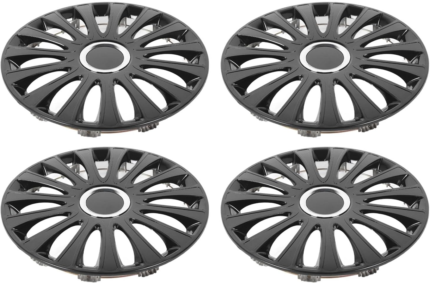 Stylish 14 Inch Wheel Hub Caps with Design - Premium ABS Full Protection Hubcap Set for Car Rim Cover - Universal Fit for R14 Wheels