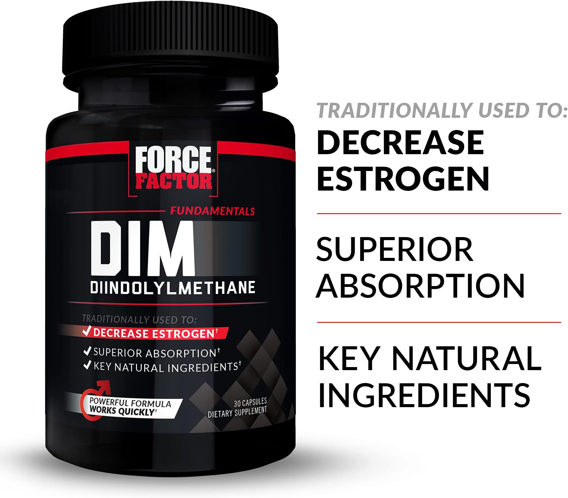 Force Factor DIM, 3-Pack, Pills to Decrease Estrogen in Men, Diindolylmethane Supplement with Key Natural Ingredients and Superior Absorption, Diindolylmethane 300mg, Works Fast, 90 Capsules