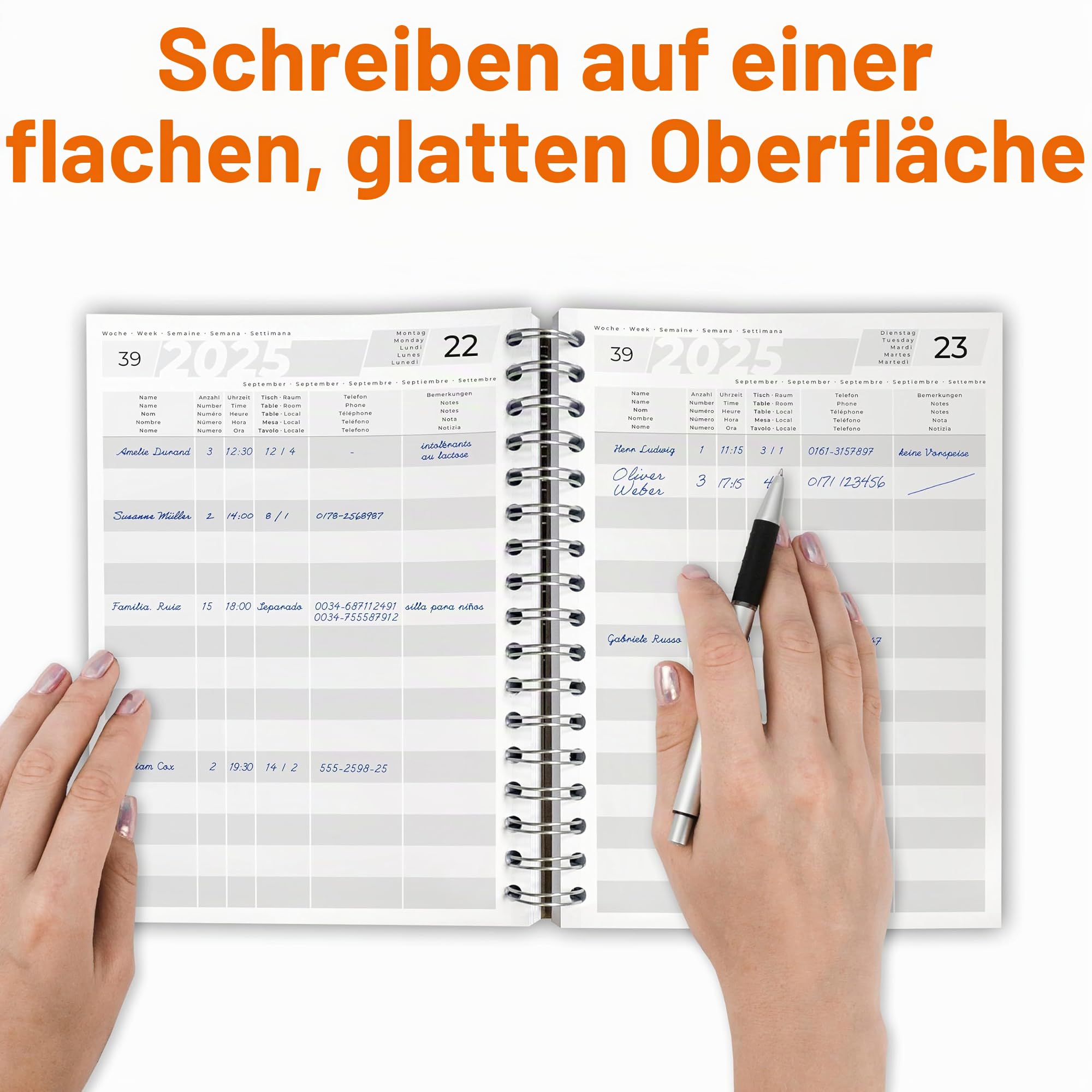 Reservierungsbuch 2025 stabiles Ringbuch A5 für Gastronomie und Hotel, Restaurant, Gastro, Pensionen, Ferienwohnung, Zimmerbelegungsplan, Buchungskalender, Belegungsplan 1 Stück (2025)