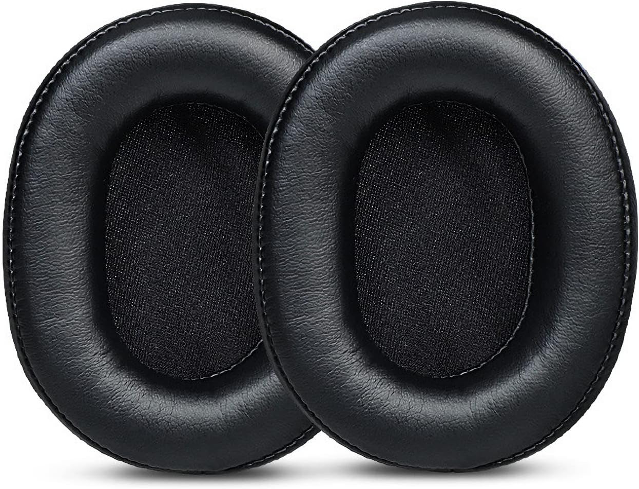 SR50BT Earpads Replacement Protein Leather Ear Pads Cushions Cover Repair Parts Compatible with Audio-Technica ATH-SR50BT Wireless Over-Ear Headphones (Black with Buckle)