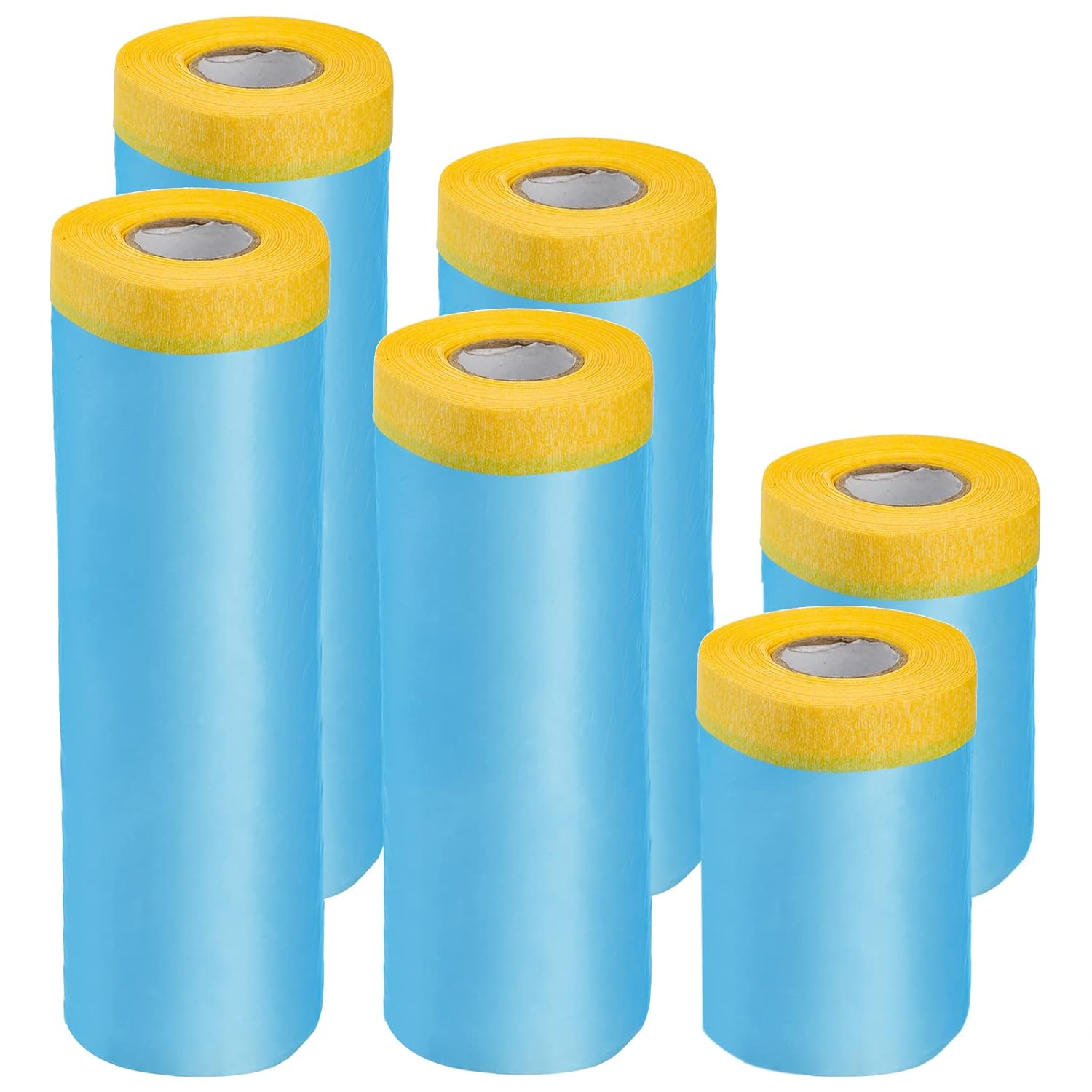 Hedume 6 Pack Tape and Drape, Assorted Masking Paper for Automotive