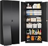 SISESOL Metal Storage Cabinet with 2 Doors and 6 Shelves,71