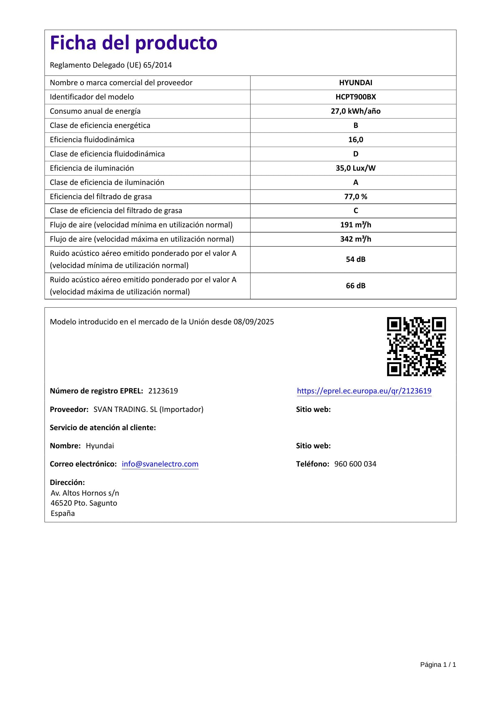 Hyundai Cappa aspirante tipo T 90 cm inox HCPT900BX. Potenza 66,5 m3/h, doppio tiro, 3 velocità, controllo manuale, filtro lavabile in lavastoviglie.