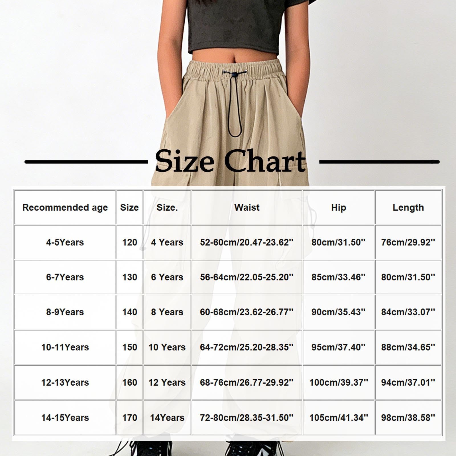 Girls Parachute Cargo Pants High Waisted Baggy Casual Y2K Trouser Kids Wide Leg Hip Hop Streetwear with Multi Pocket - 3