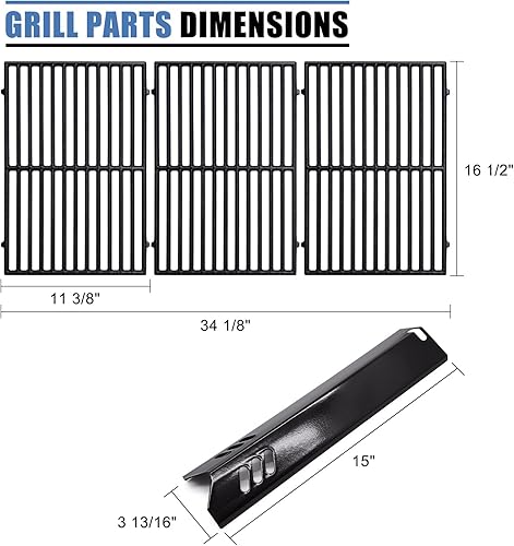 Miniatura 19 de Adviace Protectores térmicos de repuesto para parrilla de 15 pulgadas Dyna-Glo DGF493BNP, DGF510SBP, juego de 4 placas térmicas para parrilla