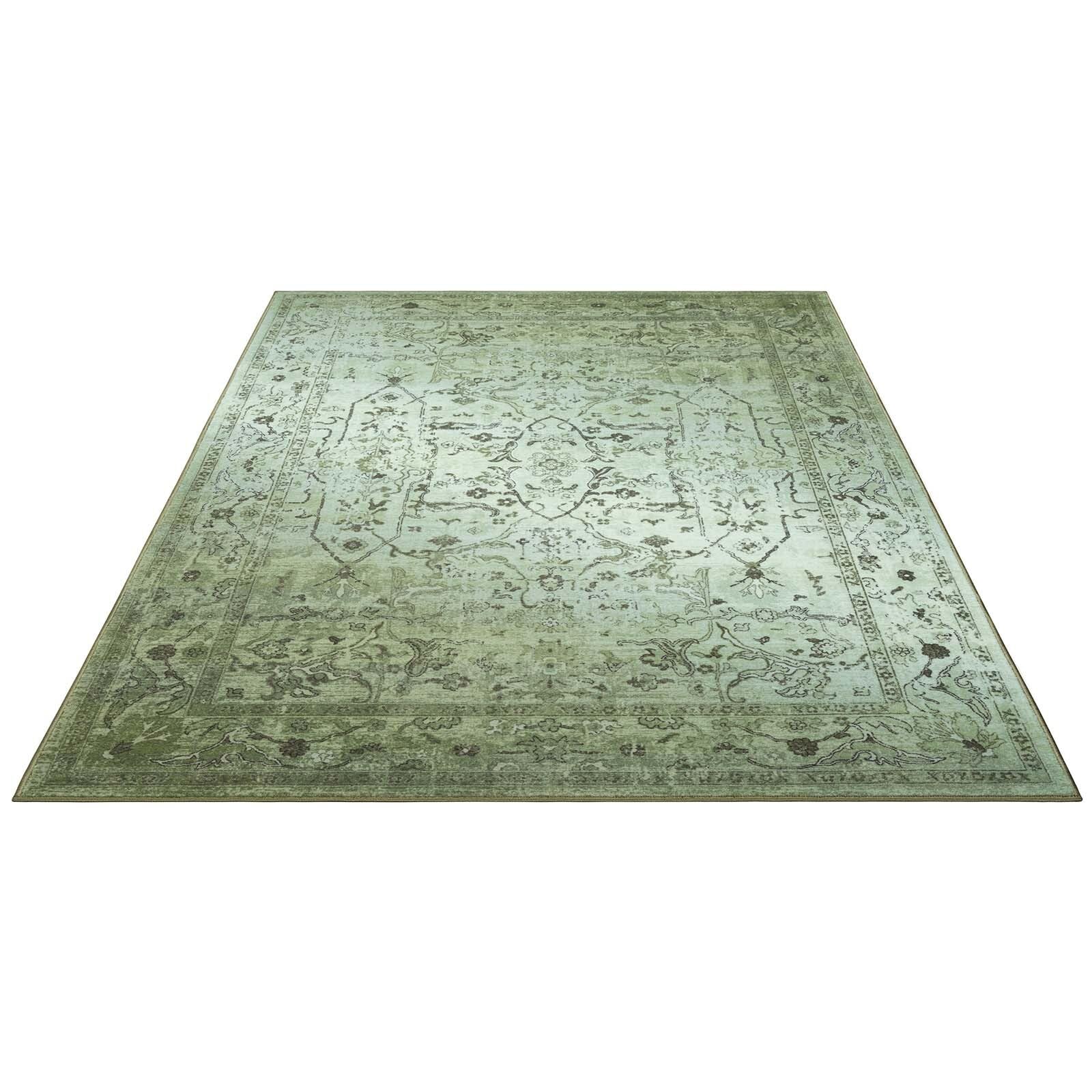 Taracarpet Teppich Kurzflorteppich, Wohnzimmerteppich, Orientteppich aus Polyester n Regenbogenfarben absolut Modern fürs Wohnzimmer Schlafzimmer Kinderzimmer grün 160x230 cm