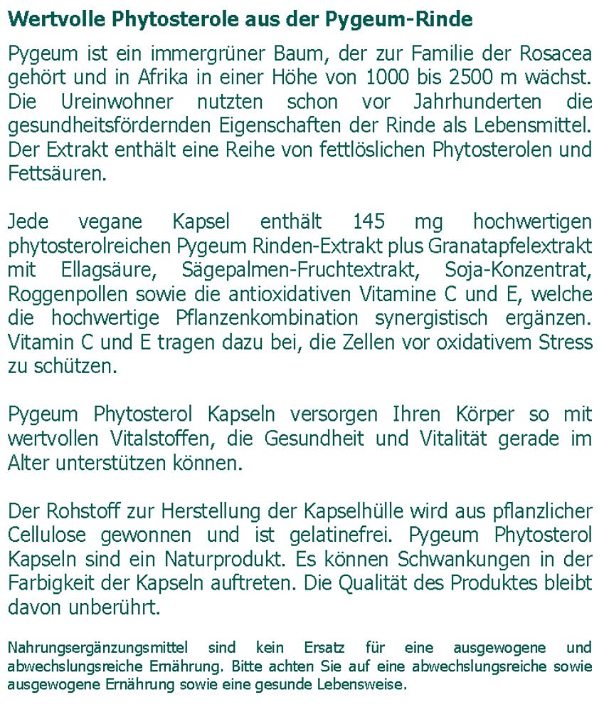 The Nutri Store Pygeum Phytosterol Kapseln, 200 Sztuka Kapsułki