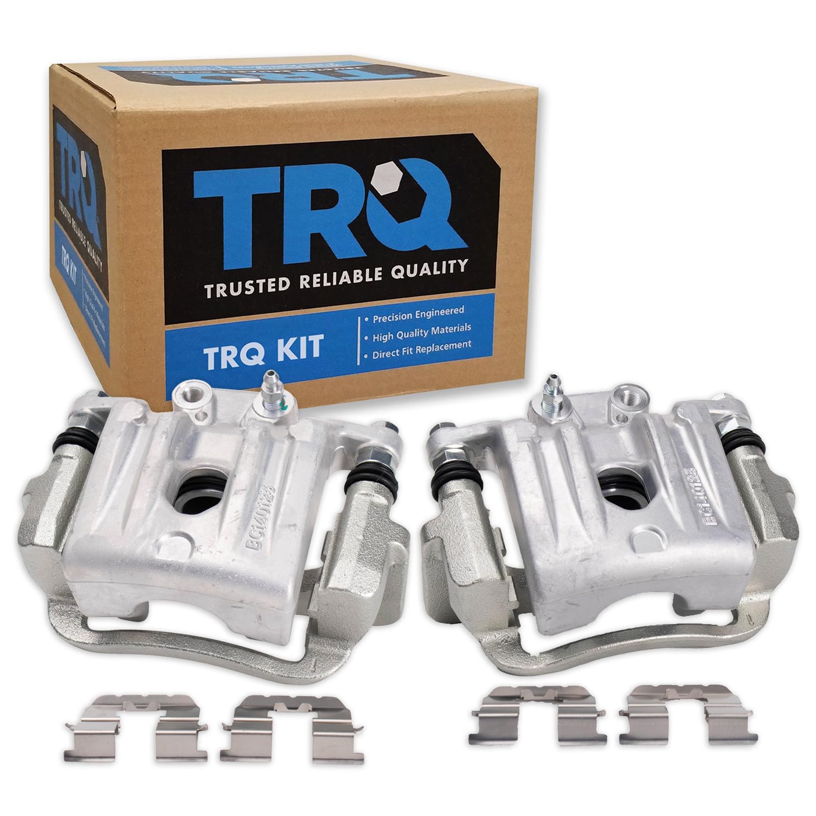 TRQ Rear Driver and Passenger Side Brake Caliper Set Caliper Brackets