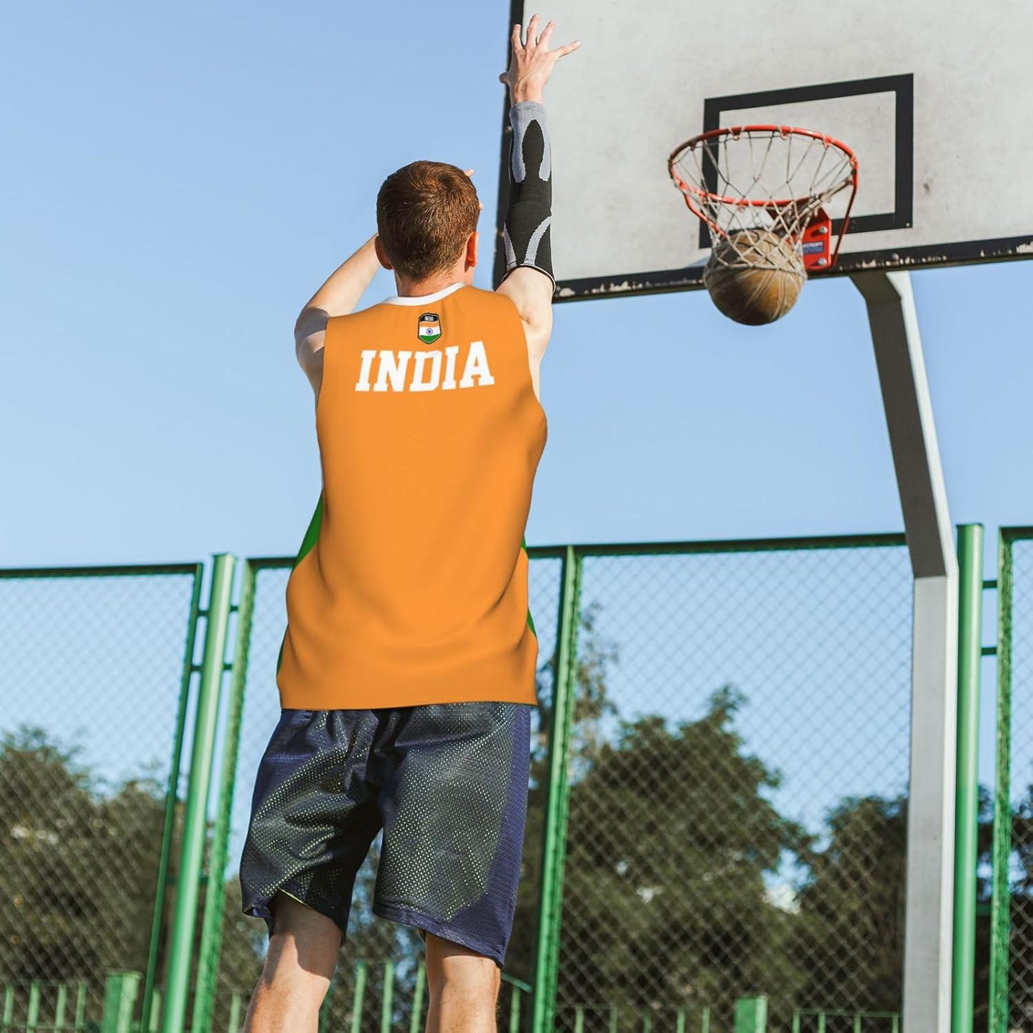 India Flag Basketball Jersey Sports Jerseys for Men Running Fitness Training Sleeveless T Shirt