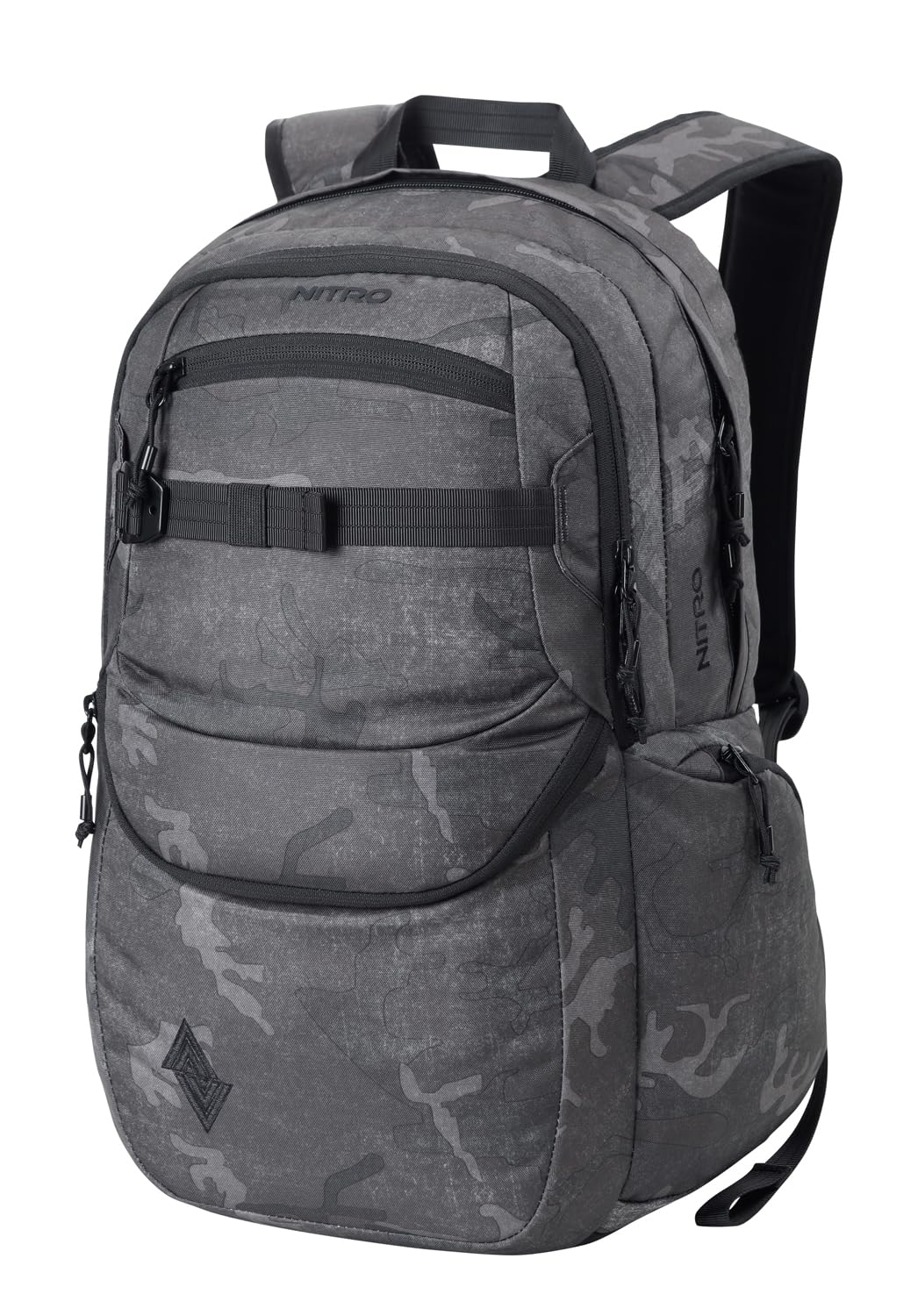 Nitro Future Hero Sac à dos d'écolier avec organiseur et compartiment pour ordinateur portable 17", Camouflage forgé, 35 l, Décontracté