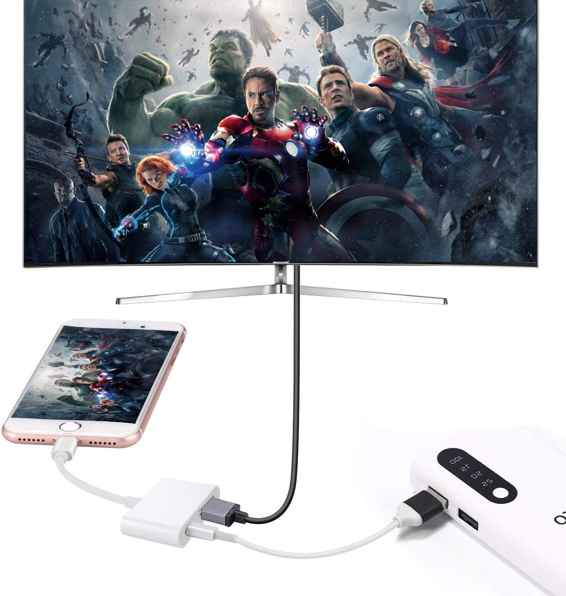 Wahbite Lightning to HDMI Adapter, Digital Audio AV dongle, 1080P Video AV Converter Cable, Wahyoo HDMI Sync Screen Connector for iPhone 12 11 XR XS Max X 8 7 6 Plus to HD TV Projector Monitor