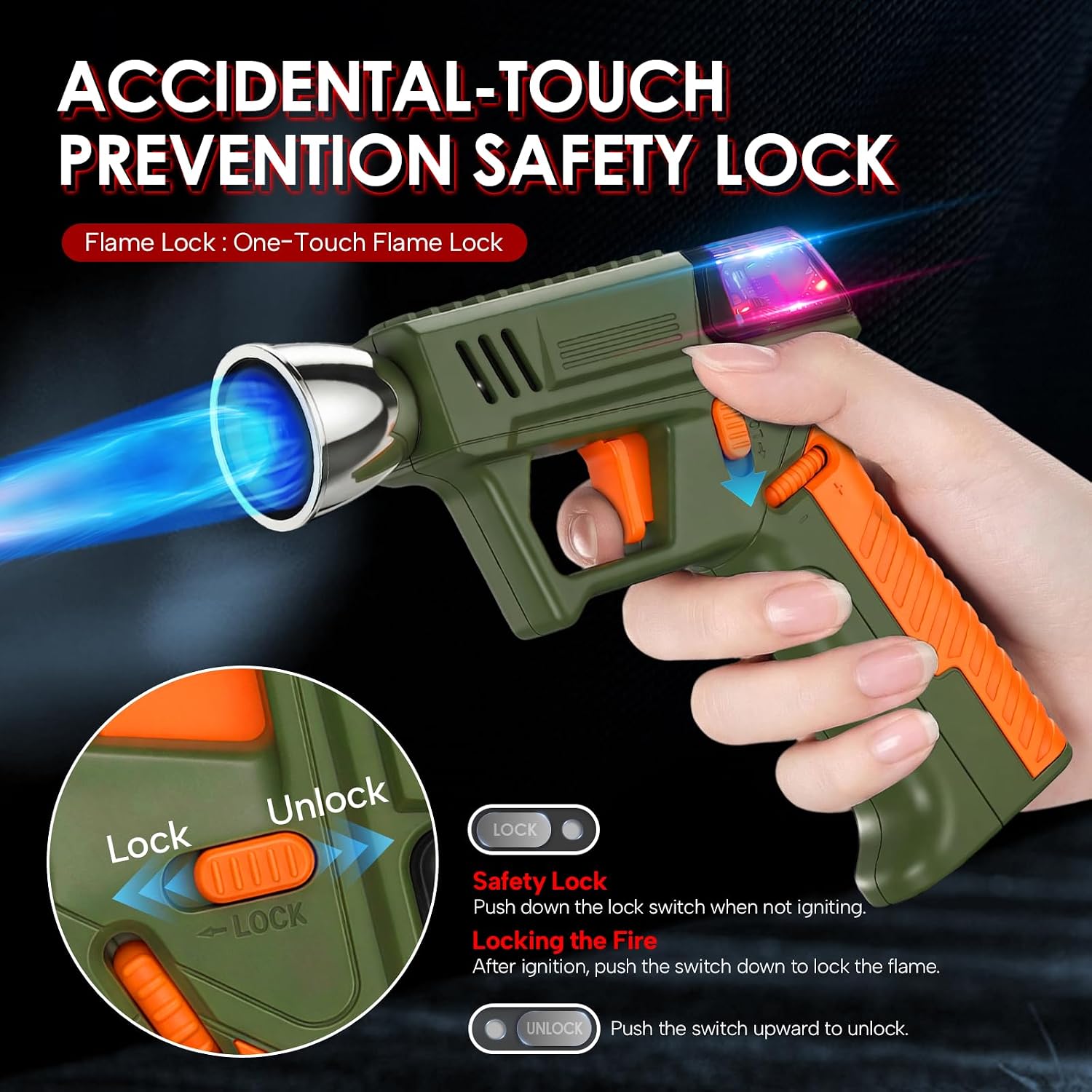 Cooking Butane Torch Lighter, Windproof Big Jet Flame, Culinary & DIY Tool image 5