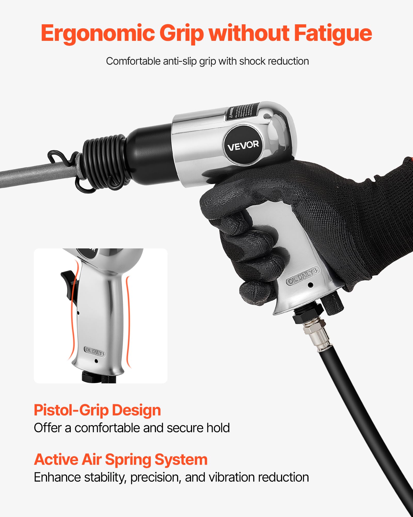 VEVOR Air Hammer, 2500-2700BPM Pneumatic Hammer With 2.76-inch Stroke
