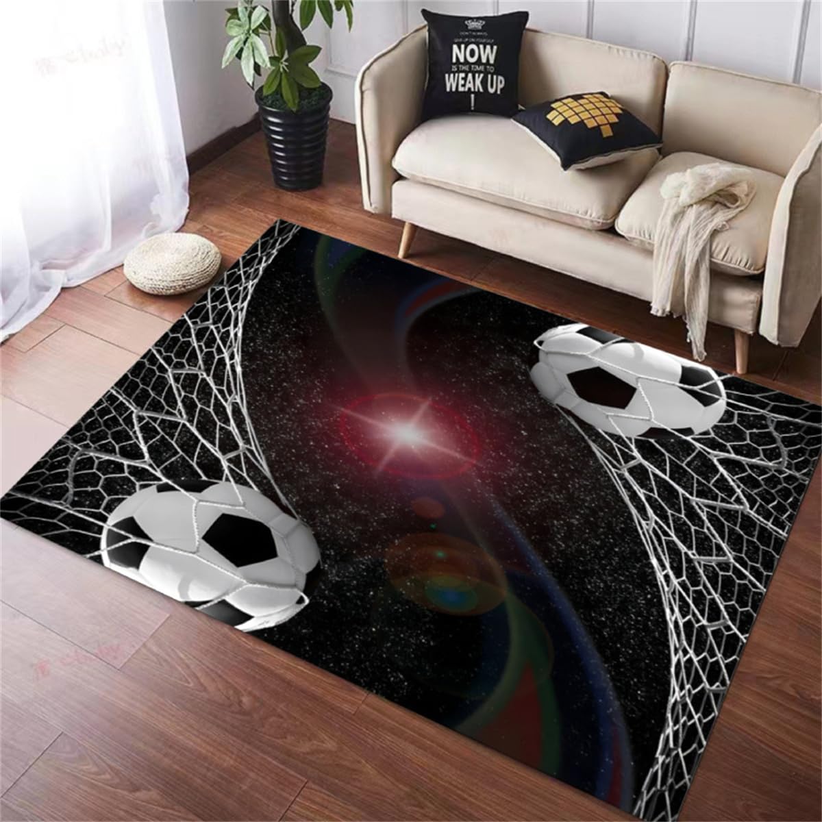 Alfombra Fútbol Estilo Deportivo - 80x160 Cm, Lavable, Antideslizante, Para Habitación Infantil