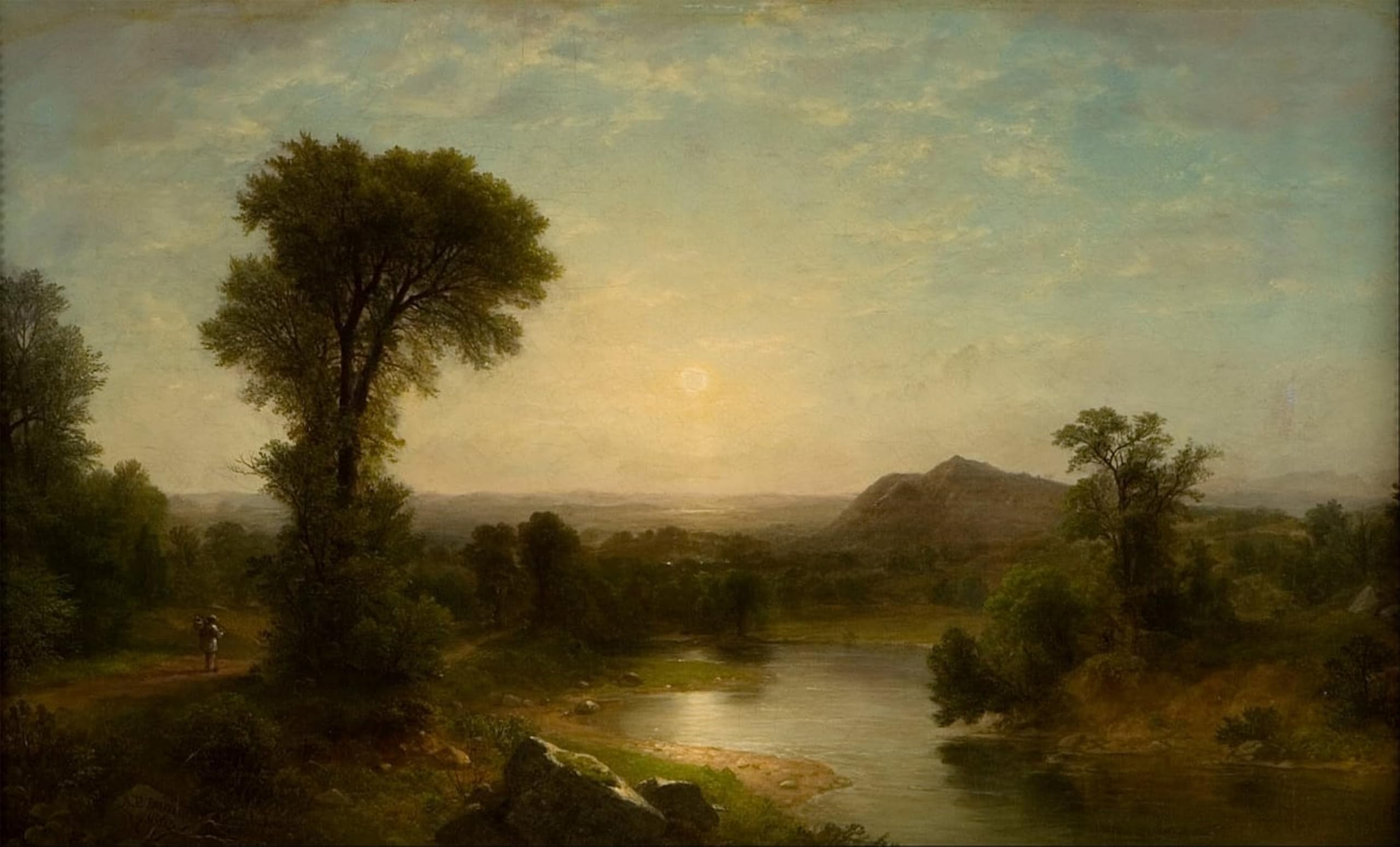 Artxlxxbn No Frame Famous Painting Art Wall Decor Abstract Art Picture The Catskill Valley By Asher Brown Durand Animal Pictures For Home Decor 60X90cm