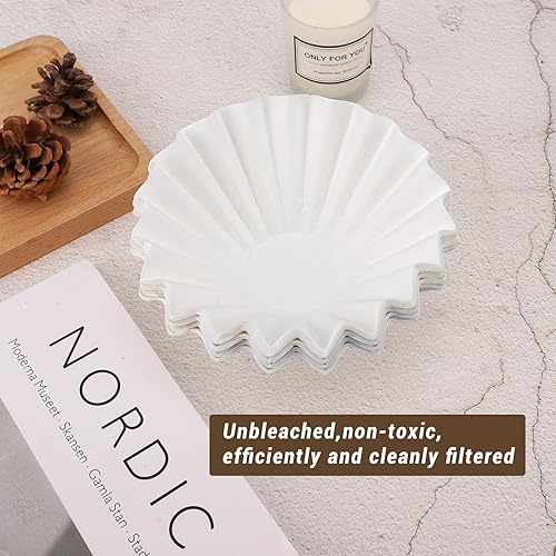 Miniatura 3 de EUSOAR Filtros de café de una sola porción, 1-2 tazas, paquete de 200 unidades, color blanco, desechables, sin blanquear, filtros de café por goteo,