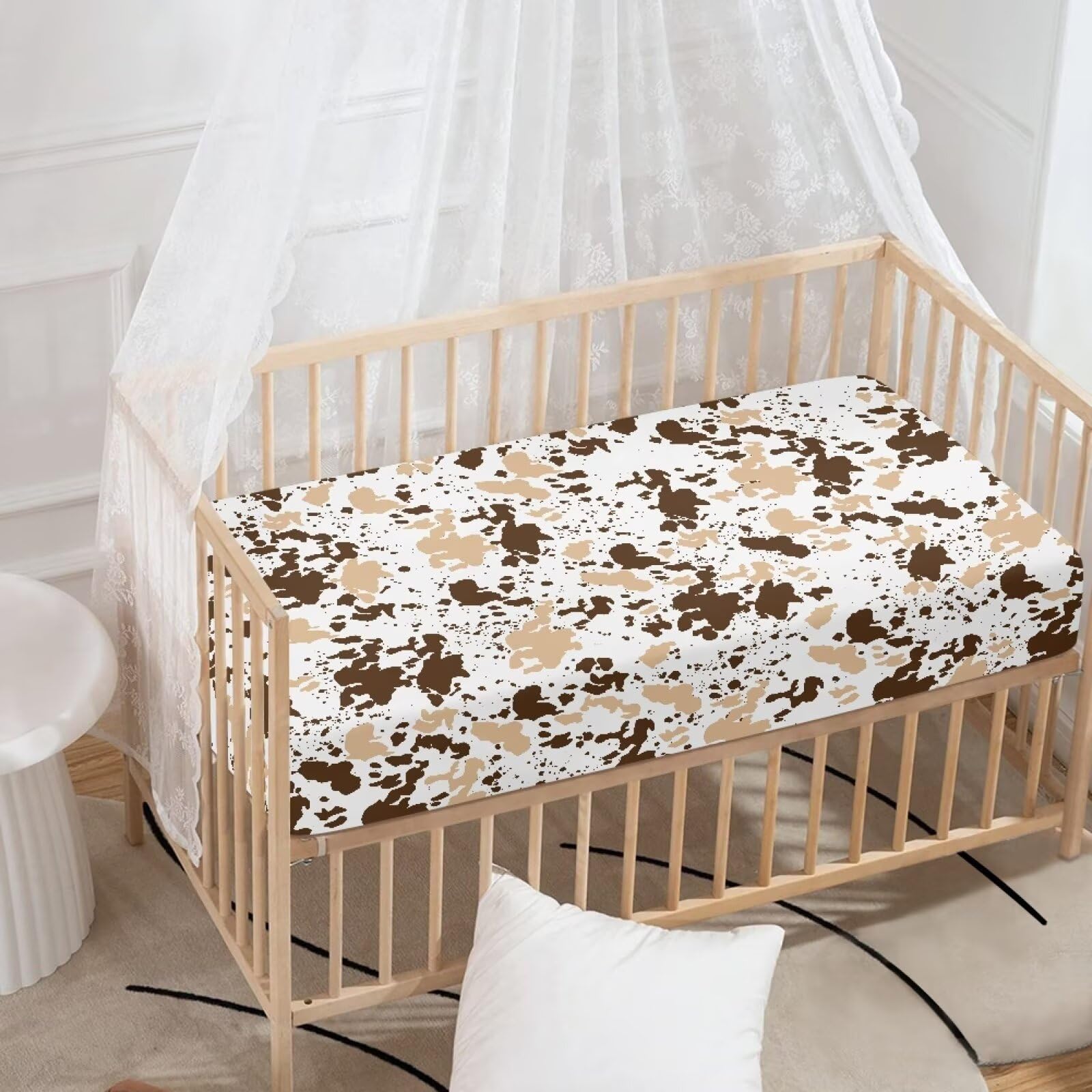 Maykoosh Baroque Brilliance Bassinet Sheets, Ecru, Set of Two Soft Polycotton Blend Sheets Perfectly Fit Oval Bassinets, Machine Washable and Tumble Dry Friendly, Oval Shape