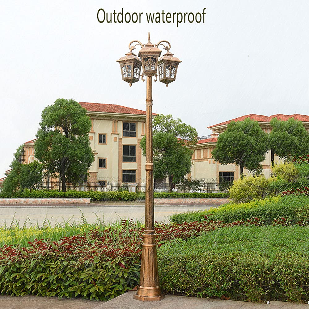 Lampadaire extérieur à 3 Lampes, éclairage Public étanche IP56, borne Lumineuse pour Jardin et pelouse, éclairage d'allée, éclairage au Sol, décoration de Villa, Poteau h,