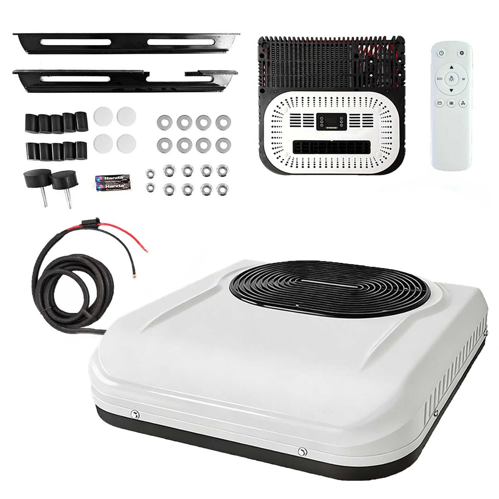 Koyike Scroll Type 7000 Btu Rooftop Air Conditioner 12V 24V Dc Rv Ac Unit 2000W Cooling Performance Inverter Parking Cooling For Semi Truck Sleeper Cab Camper Van(,24V)