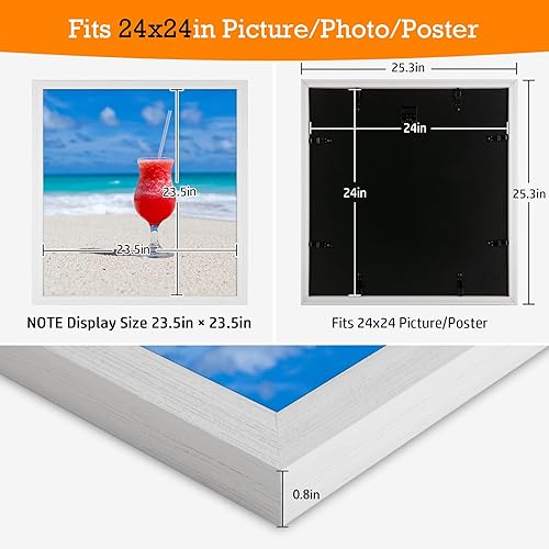 Vista 358 de Marco gris rústico de 18 x 24 pulgadas, marco para póster de 18 x 24 pulgadas, color gris envejecido, grande, retro, natural, 24 x 18 pulgadas