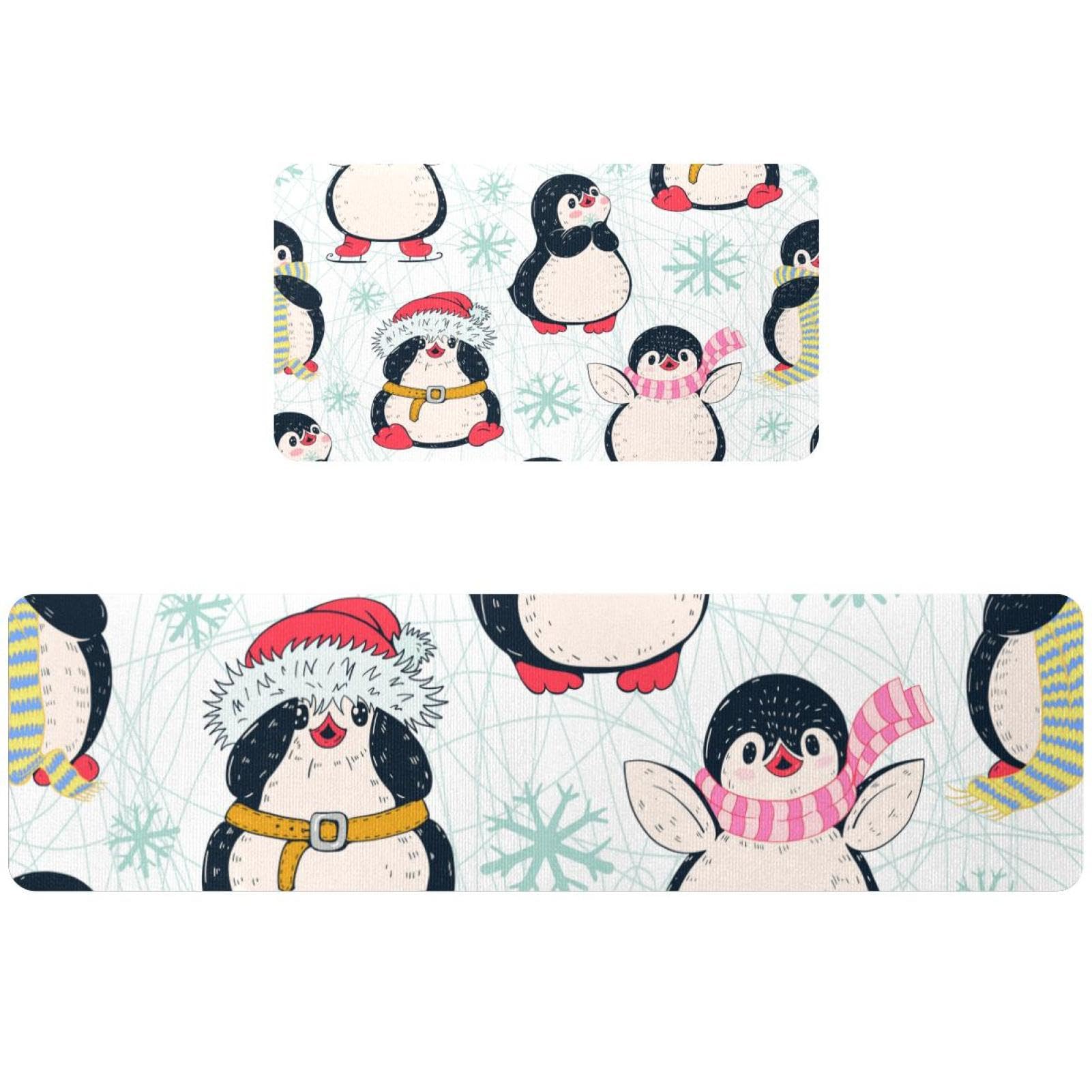 Tapis de cuisine antidérapant et lavable motif pingouin : le lot de 2 absorbant et sécurisé