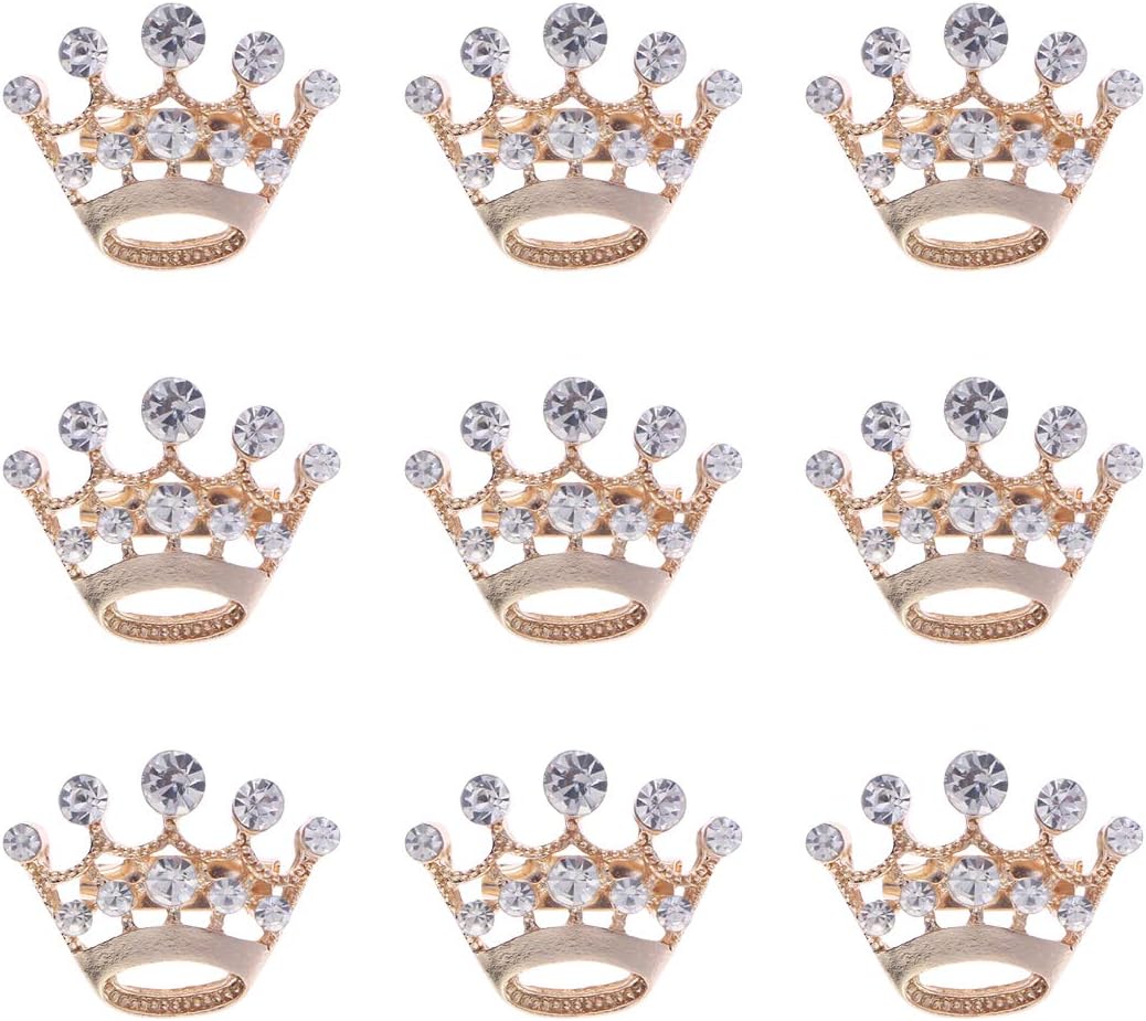AmosfunPack of 12 Diamante Wedding Pageant Tiara Graduation Fashion Crown Corsage Brooch Valentine's Day