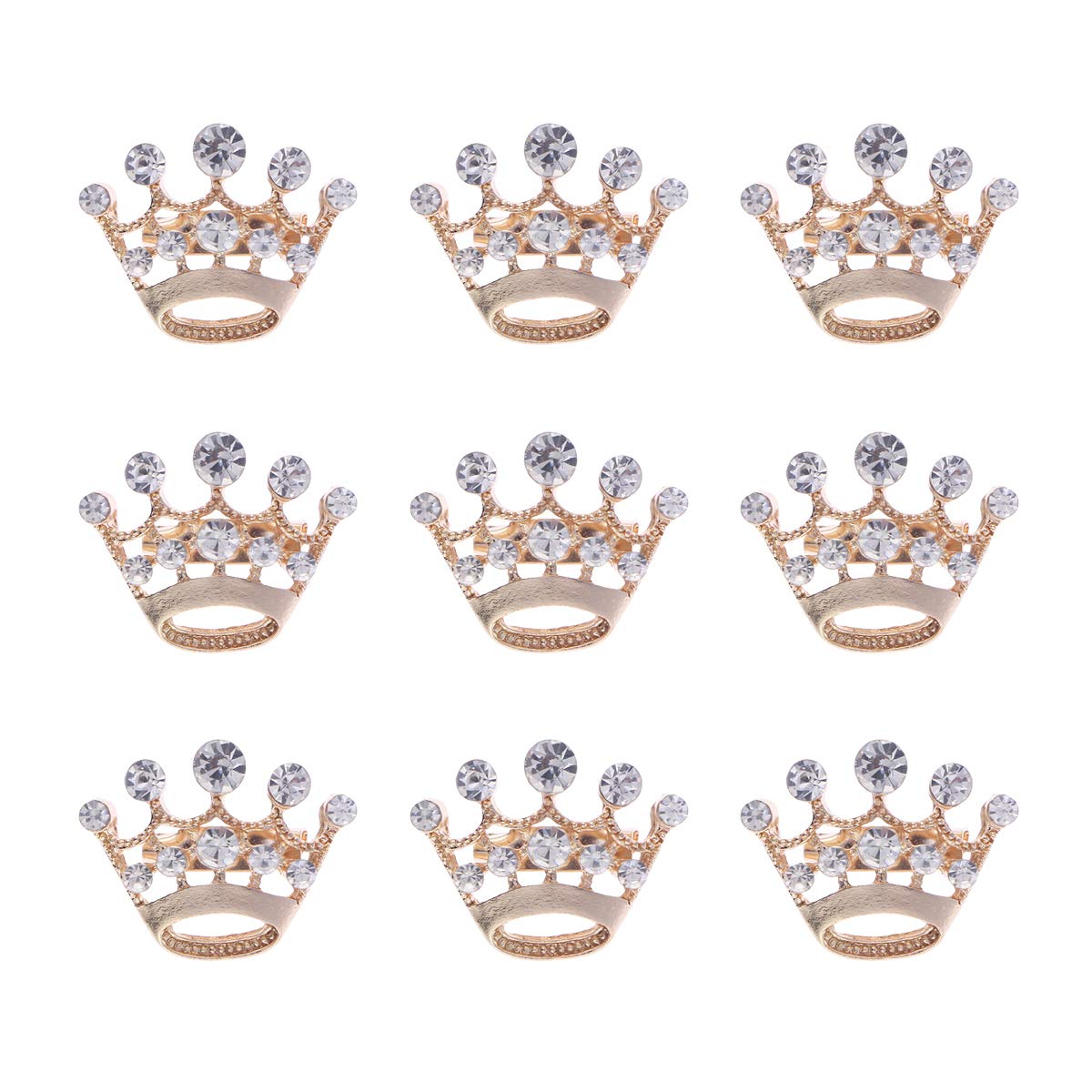 AmosfunPack of 12 Diamante Wedding Pageant Tiara Graduation Fashion Crown Corsage Brooch Valentine's Day