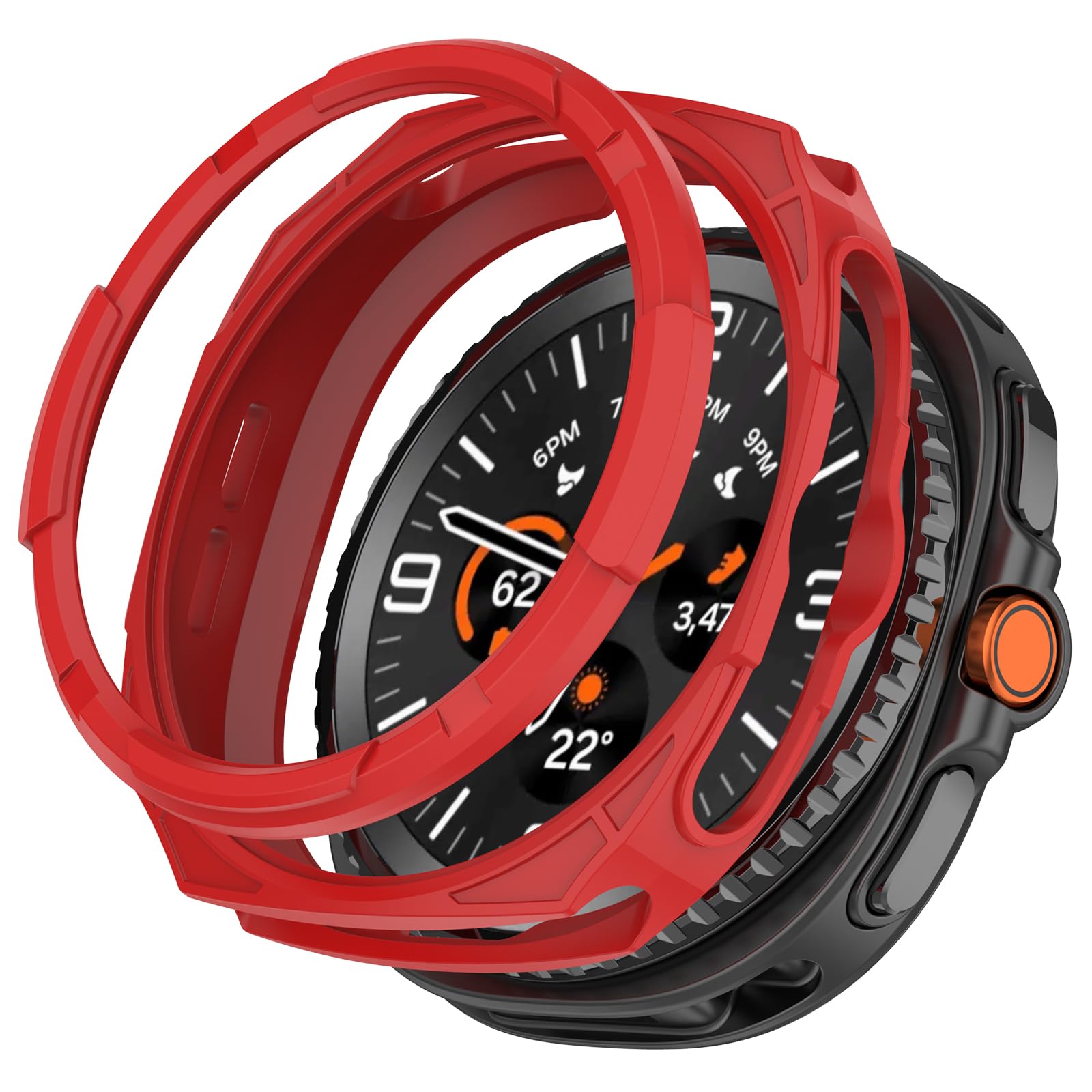 Confezione da 5 pellicole protettive per lo schermo per Samsung Galaxy Watch 8 Classic, custodia a bordo pieno con anello di lunetta protettiva