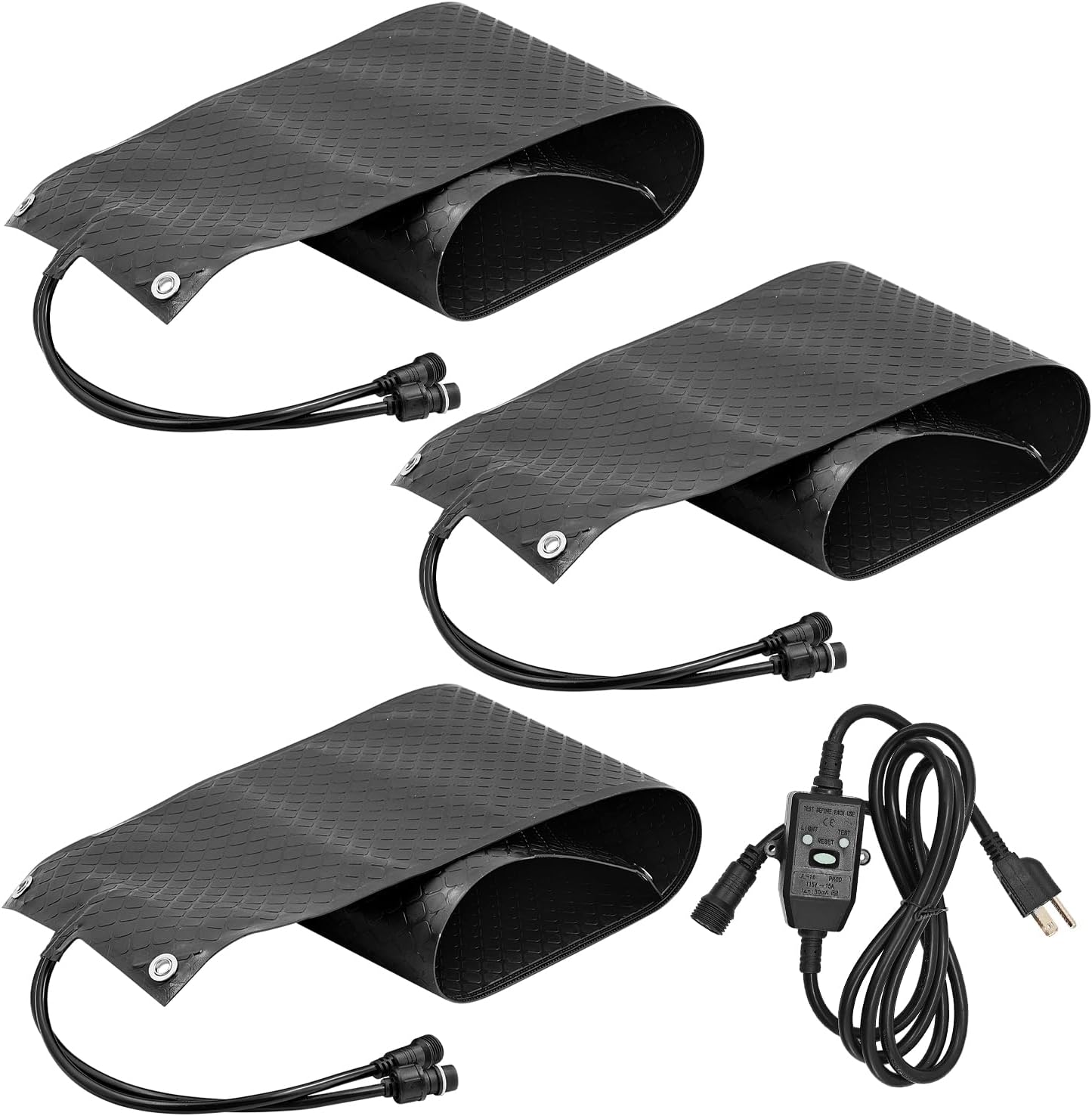10 x 48 in Heated Snow Melting Mats Outdoor 110V No-Slip Rubber Heated Snow and Ice Melting Mats for Sidewalks Walkways Driveway Stairs Steps and Doorways for Winter Outdoor Snow Removal 3 Pcs
