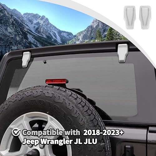 Vista 38 de Voodonala Cubierta de bisagra para puerta trasera derecha e izquierda para Jeep JL 2018-2025 Jeep Wrangler JL JLU Accesorios exteriores, negro