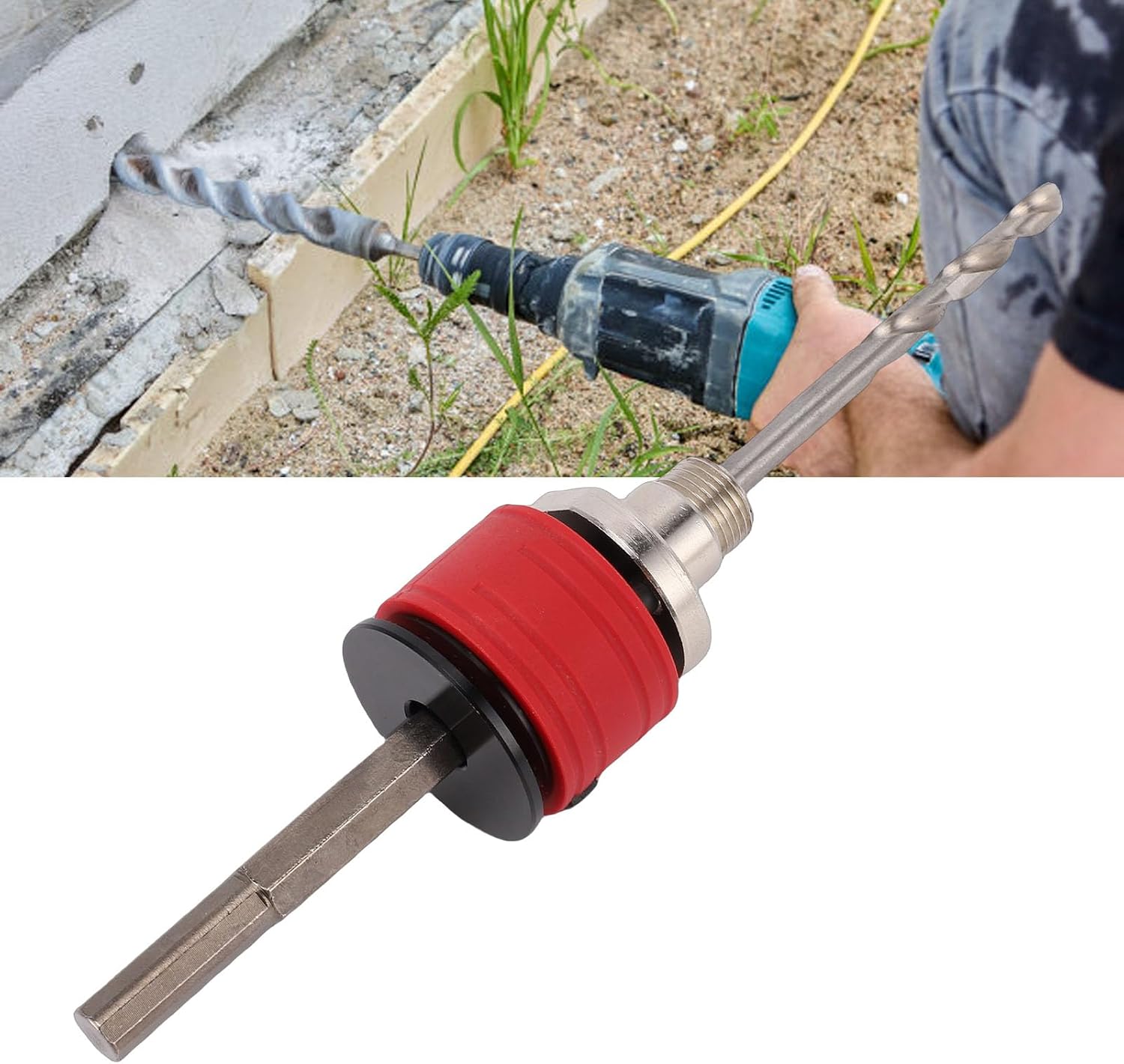 Fafeicy Hole Saw Arbor, Quick Connect Function with Self Locking Mechanism, Hex Shank for Hand Drills Cordless Drills, Compatible with 16mm 5/8 Inch Threads