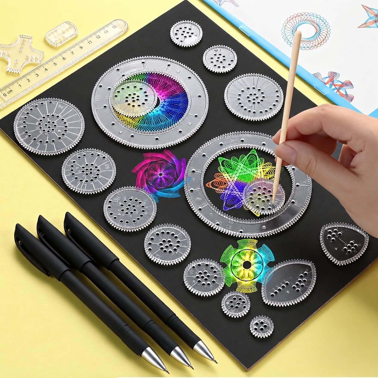 22PCS Circle Template, Geometric Stencil, Drawing Ruler Set, Clear Plastic Drafting Templates and Drawing Tools for Architecture Design, Journaling, Sketching, Pattern Art Projects