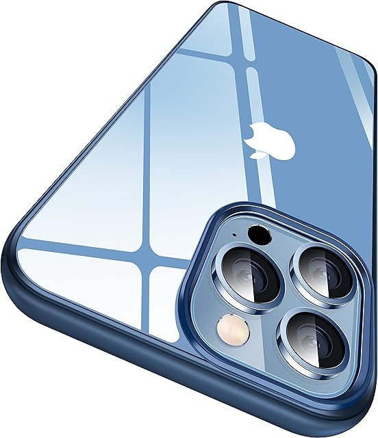 CASEKOO Crystal Clear Designed for iPhone 13 Pro Max Case 2021, [No.1 Anti-yellowing] [10FT Mil-grade Protection] Shockproof Protective Phone Cases, Thin Slim Fit Cover for iPhone 13 Pro Max - Blue