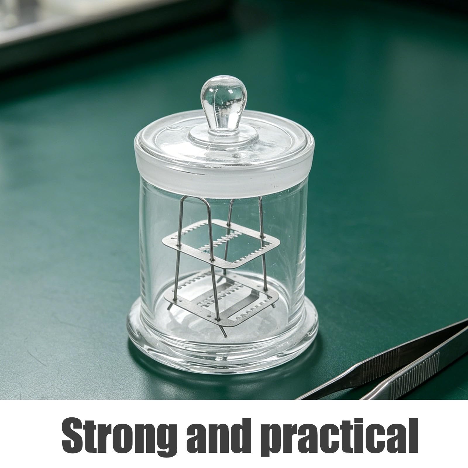 Soporte para Portaobjetos de Vidrio con Capacidad para 26 Láminas, Diseño Seguro con Bordes Redondeados y Resistencia Química Adecuado para Laboratorios Escolares