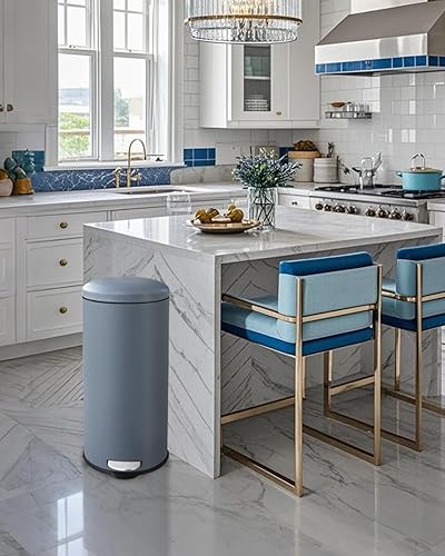 Miniatura 168 de Cubo de basura pequeño para baño con tapa, cubo de basura de 1.3 galones con cubo interior extraíble, cubo de basura delgado con tapa de cierre