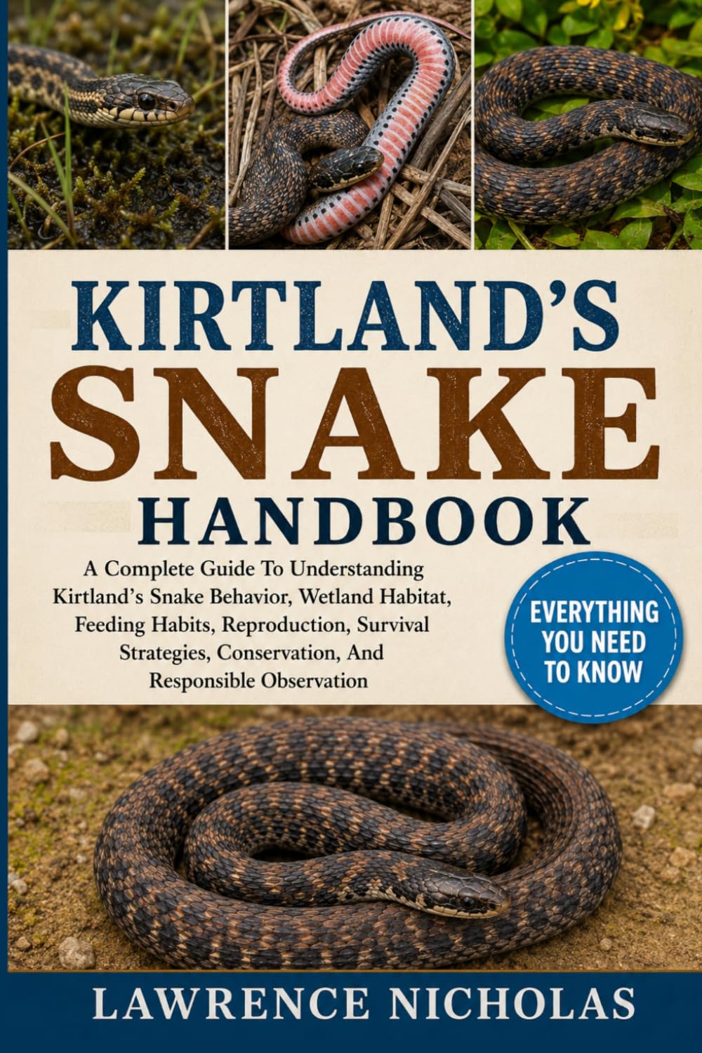 KIRTLAND’S SNAKE HANDBOOK: A Complete Guide To Understanding Kirtland’s Snake Behavior, Wetland Habitat, Feeding Habits, Reproduction, Survival Strategies, Conservation, And Responsible Observation