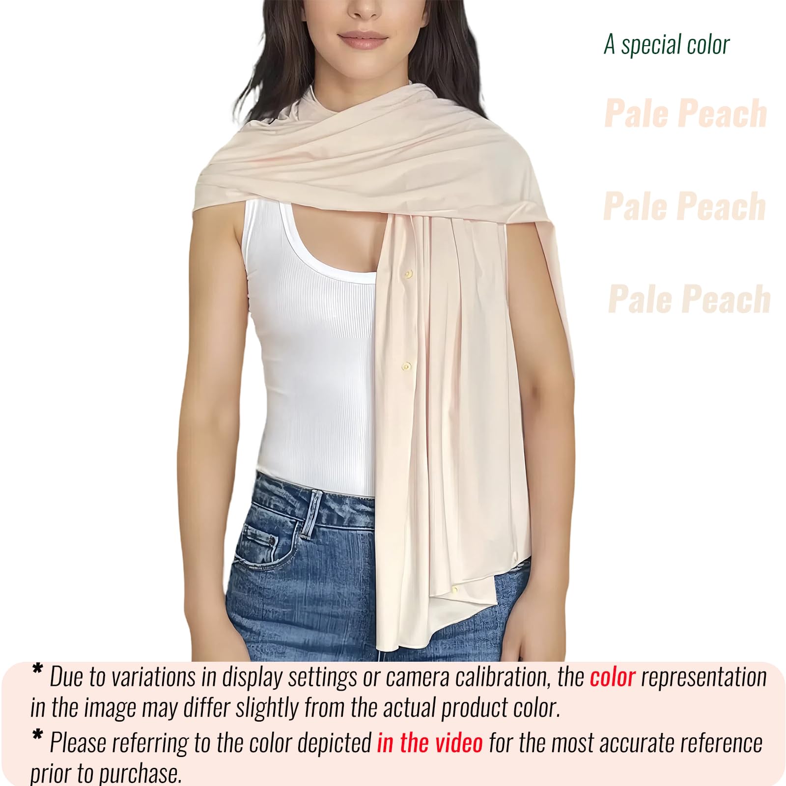 Bufanda de viaje con protección solar UPF 50+ y pashminas para mujer, manta de viaje para exteriores, verano, chal blanco UV