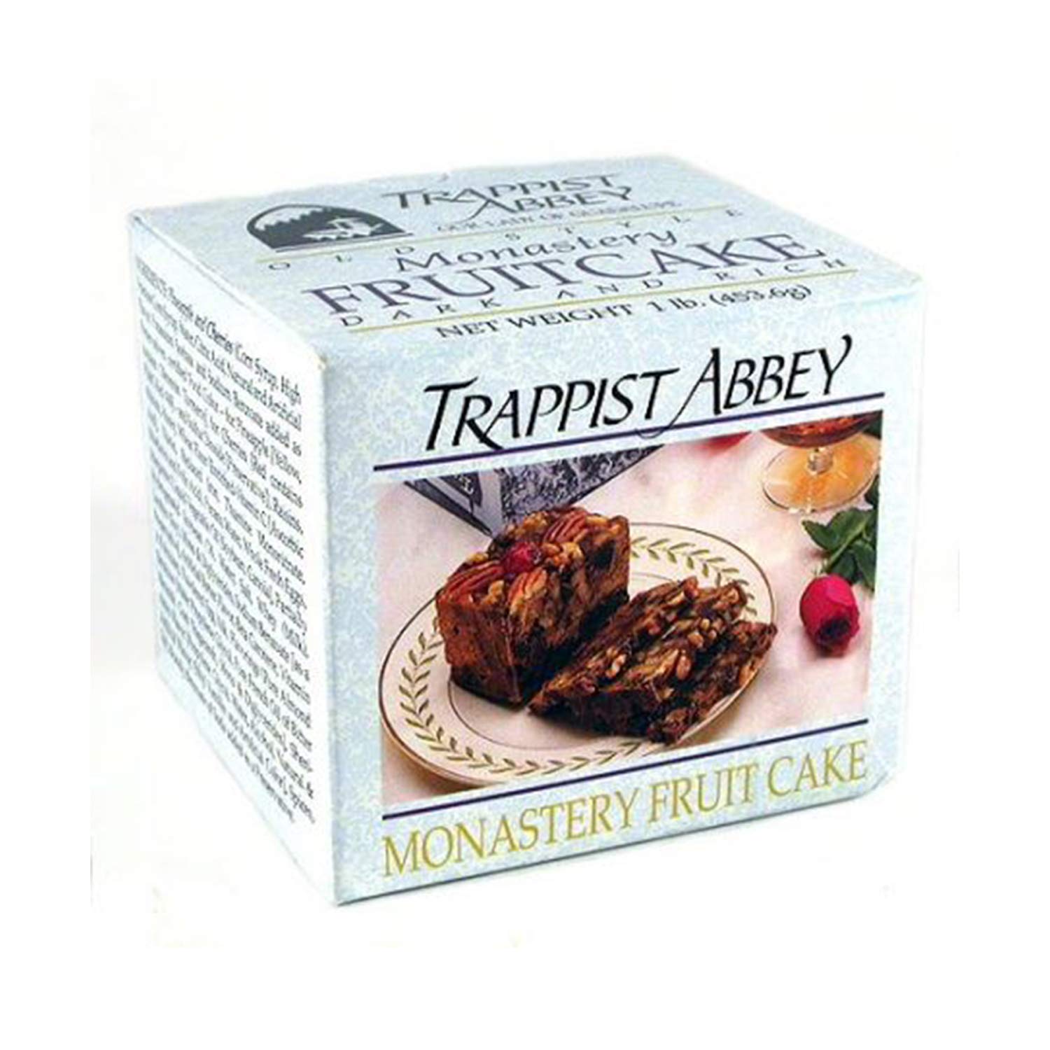 Trappist Abbey Monastery 1-Pound Fruitcake - Moist & Rich Christmas Cake with Candied Fruits & Nuts