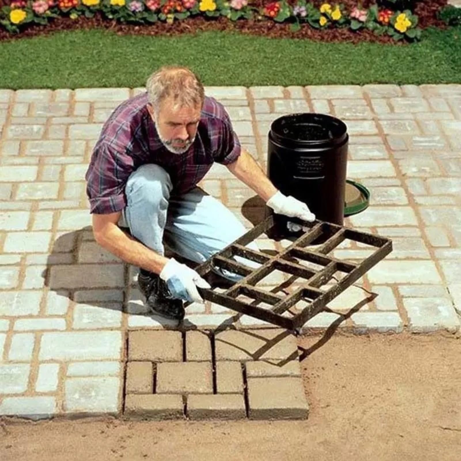 Path Maker Mold voor Tuin Ornamenten DIY Bestrating Platen Beton Mallen Stepping Stone Bestrating 50 cm x 50 cm, herbruikbare, voor Loopbrug Bestrating Patio (Number : 1