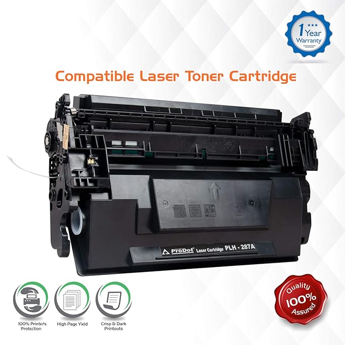 PRODOT PLH287 Laser Toner Cartridge for HP CF287A Compatible with HP
