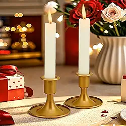 2 peças de castiçais, castiçais cônicos, castiçais dourados para mesa central, recepção de casamento, decoração festiva de Natal e Halloween